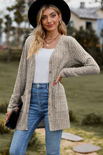 Load image into Gallery viewer, Ribbed Button-UP Caradigan with Pockets