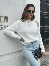 Load image into Gallery viewer, Cold-Shoulder Round Neck Sweater