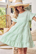 Load image into Gallery viewer, BiBi Ruffled Hem Short Sleeve Tiered Dress