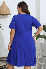 Load image into Gallery viewer, Plus Size Round Neck Openwork Dress