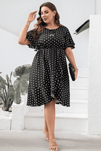 Load image into Gallery viewer, Plus Size Polka Dot Flutter Sleeve Dress