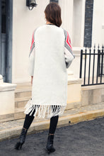 Load image into Gallery viewer, Geometric Fringe Hem Open Front Duster Cardigan