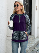 Load image into Gallery viewer, Leopard Raglan Sleeve Hoodie