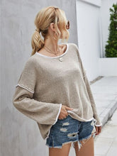 Load image into Gallery viewer, Boat Neck Dropped Shoulder Sweater
