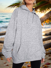 Load image into Gallery viewer, Drawstring Dropped Shoulder Hoodie