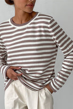 Load image into Gallery viewer, Striped Round Neck Long Sleeve Sweater