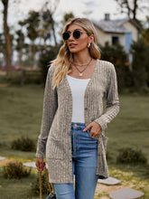 Load image into Gallery viewer, Ribbed Button-UP Caradigan with Pockets
