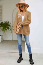 Load image into Gallery viewer, Open Front Long Sleeve Cardigan with Pockets