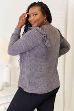 Load image into Gallery viewer, Double Take Square Neck Ruffle Shoulder Long Sleeve T-Shirt