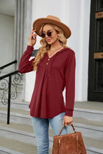 Load image into Gallery viewer, Long Sleeve Hooded Blouse