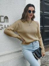 Load image into Gallery viewer, Cold-Shoulder Round Neck Sweater