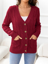 Load image into Gallery viewer, Button Down Cable-Knit Cardigan