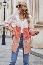 Load image into Gallery viewer, Color Block Openwork Open Front Cardigan