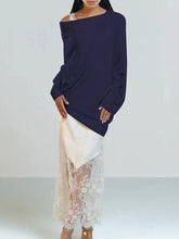 Load image into Gallery viewer, Full Size Boat Neck Batwing Sleeve Knit Top