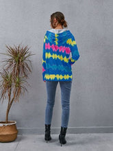 Load image into Gallery viewer, Contrast Quarter Zip Dropped Shoulder Hoodie