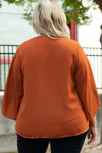 Load image into Gallery viewer, Plus Size V-Neck Petal Sleeve Blouse