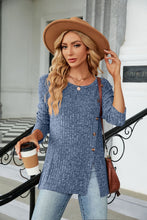 Load image into Gallery viewer, Buttoned Long Sleeve Slit Top