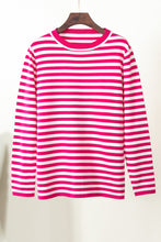 Load image into Gallery viewer, Striped Round Neck Long Sleeve Sweater