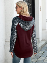 Load image into Gallery viewer, Leopard Raglan Sleeve Hoodie