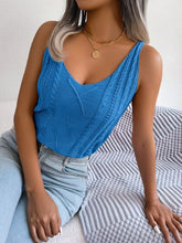 Load image into Gallery viewer, Cable-Knit Scoop Neck Knit Vest