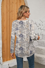 Load image into Gallery viewer, Printed Square Neck Long Sleeve Blouse