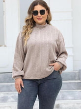 Load image into Gallery viewer, Plus Size Mock Neck Long Sleeve Knit Top