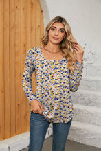 Load image into Gallery viewer, Printed Square Neck Long Sleeve Blouse