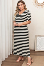 Load image into Gallery viewer, Plus Size V-Neck Side Slit Maxi Dress