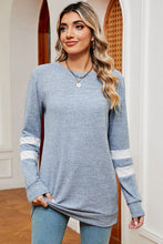 Load image into Gallery viewer, Striped Heathered Round Neck T-Shirt
