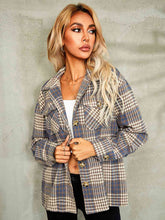 Load image into Gallery viewer, Plaid Button Down Collared Jacket