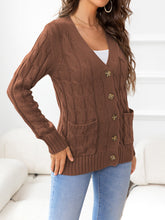 Load image into Gallery viewer, Button Down Cable-Knit Cardigan