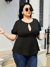 Load image into Gallery viewer, Plus Size Cutout Short Sleeve Blouse