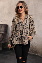 Load image into Gallery viewer, Notched Lantern Sleeve Tiered Top