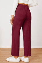 Load image into Gallery viewer, Textured Elastic Waist Straight Pants