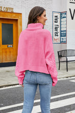Load image into Gallery viewer, Turtleneck Cable-Knit Long Sleeve Sweater