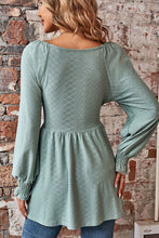 Load image into Gallery viewer, Peplum V-Neck Long Sleeve Blouse