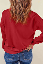 Load image into Gallery viewer, Sequin Santa Patch Round Neck Sweatshirt