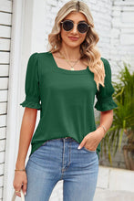 Load image into Gallery viewer, Smocked Square Neck Short Sleeve T-Shirt