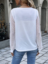 Load image into Gallery viewer, Quarter Button Round Neck Long Sleeve Blouse