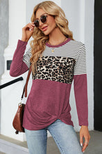 Load image into Gallery viewer, Leopard Striped Round Neck T-Shirt