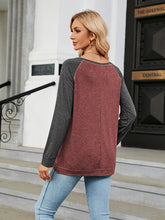 Load image into Gallery viewer, Round Neck Raglan Sleeve T-Shirt