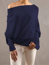 Load image into Gallery viewer, Full Size Boat Neck Batwing Sleeve Knit Top