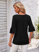Load image into Gallery viewer, Ruffled Suqare Neck Half Sleeve Blouse
