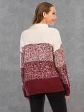 Load image into Gallery viewer, Color Block Turtleneck Sweater