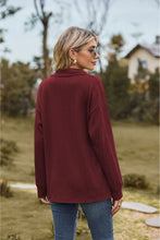 Load image into Gallery viewer, Collared Neck Cable-Knit Long Sleeve Blouse