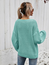 Load image into Gallery viewer, V-Neck Dropped Shoulder Sweater