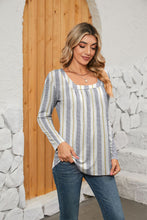 Load image into Gallery viewer, Printed Square Neck Long Sleeve Blouse
