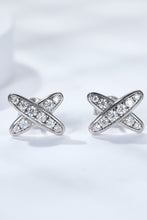 Load image into Gallery viewer, 925 Sterling Silver X-Shape Moissanite Earrings
