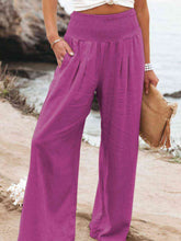 Load image into Gallery viewer, Full Size Smocked Waist Wide Leg Pants