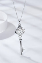 Load image into Gallery viewer, 925 Sterling Silver 1 Carat Moissanite Key Pendant Necklace